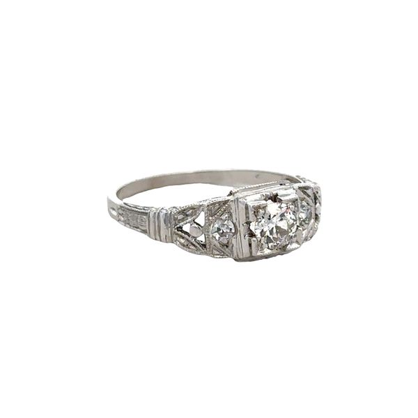Art Deco 14k White Gold Diamond Engagement Ring – Size 6.75 Image 2 Perry's Diamonds & Estate Jewelry Charlotte, NC