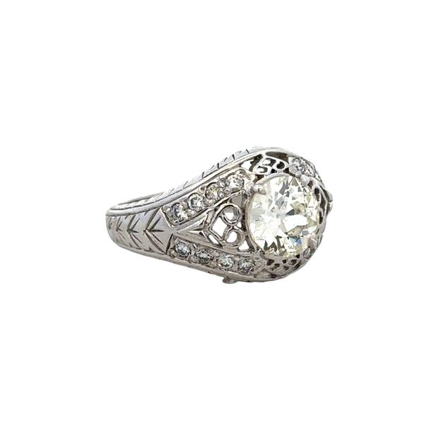 Vintage Art Deco 14k White Gold Diamond Ring – Size 7, Circa 1930s Image 2 Perry's Diamonds & Estate Jewelry Charlotte, NC
