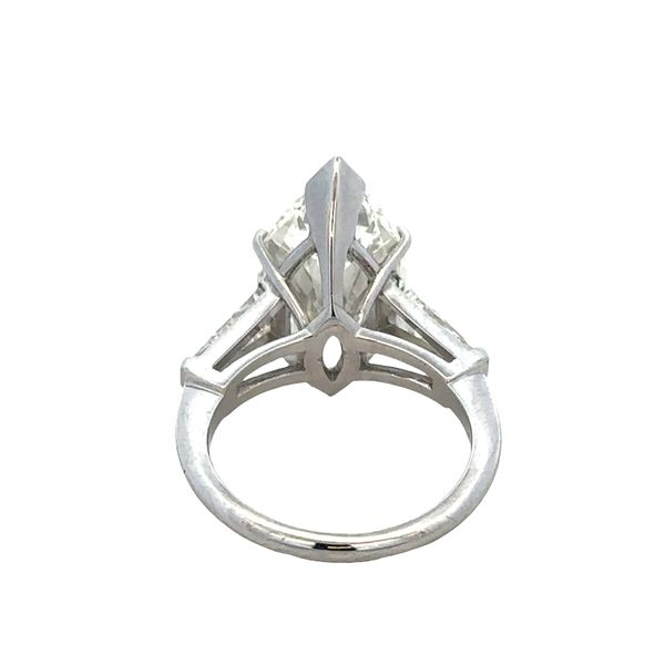 Platinum 6.16 Carat Marquise Cut Diamond Engagement Ring with Tapered Baguette Diamonds – Size 6 Image 3 Perry's Diamonds & Estate Jewelry Charlotte, NC
