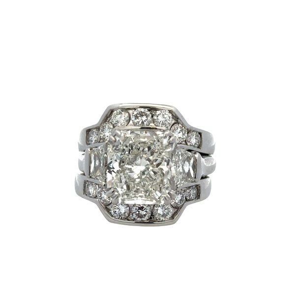 Designer Platinum Radiant-Cut Diamond Engagement Ring & Band Set – Size 6.25 Perry's Diamonds & Estate Jewelry Charlotte, NC