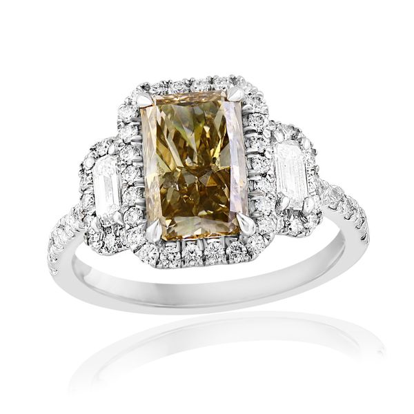 Platinum Fancy Brown Radiant Cut Diamond Halo Ring – Size 6.5 Perry's Diamonds & Estate Jewelry Charlotte, NC