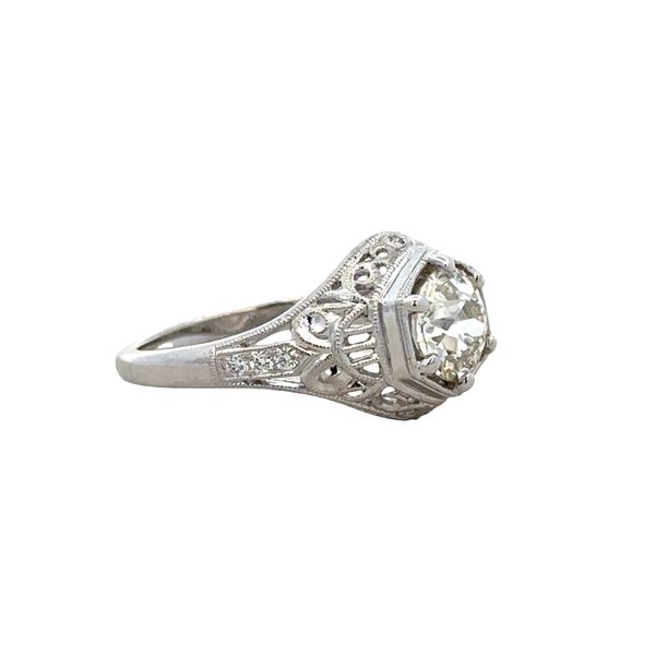18k White Gold Vintage-Inspired Old European Cut Diamond Engagement Ring – Size 6.5 Image 2 Perry's Diamonds & Estate Jewelry Charlotte, NC