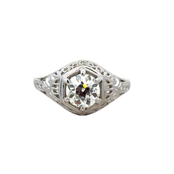 18k White Gold Vintage-Inspired Old European Cut Diamond Engagement Ring – Size 6.5 Perry's Diamonds & Estate Jewelry Charlotte, NC