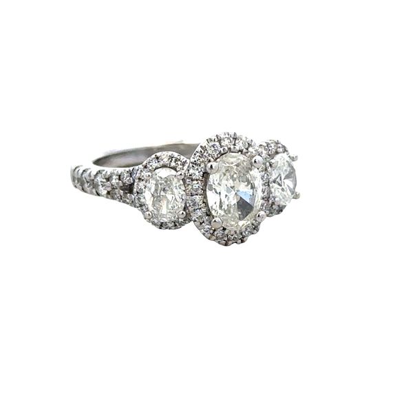 Estate Vera Wang 14k White Gold Oval Diamond Halo Engagement Ring – Size 4.75 Image 2 Perry's Diamonds & Estate Jewelry Charlotte, NC