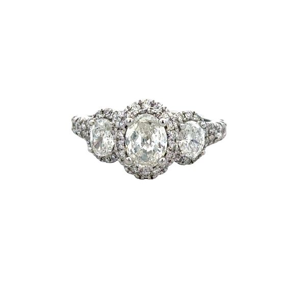 Estate Vera Wang 14k White Gold Oval Diamond Halo Engagement Ring – Size 4.75 Perry's Diamonds & Estate Jewelry Charlotte, NC