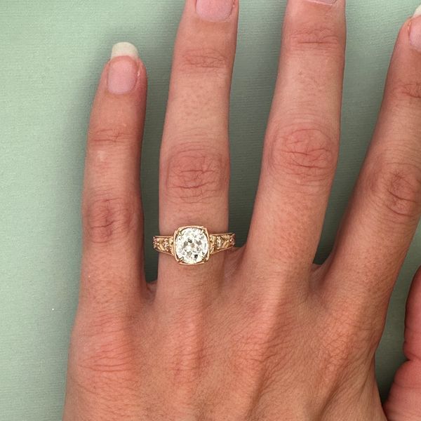 Vintage-Inspired 14k Yellow Gold 2.24 CT Old Mine Cut Diamond Engagement Ring – Size 6 Image 4 Perry's Diamonds & Estate Jewelry Charlotte, NC