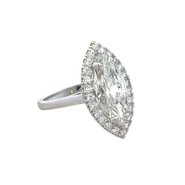 14k White Gold & Platinum 4.10 CT Marquise Diamond Halo Ring – Size 6.25 Image 2 Perry's Diamonds & Estate Jewelry Charlotte, NC