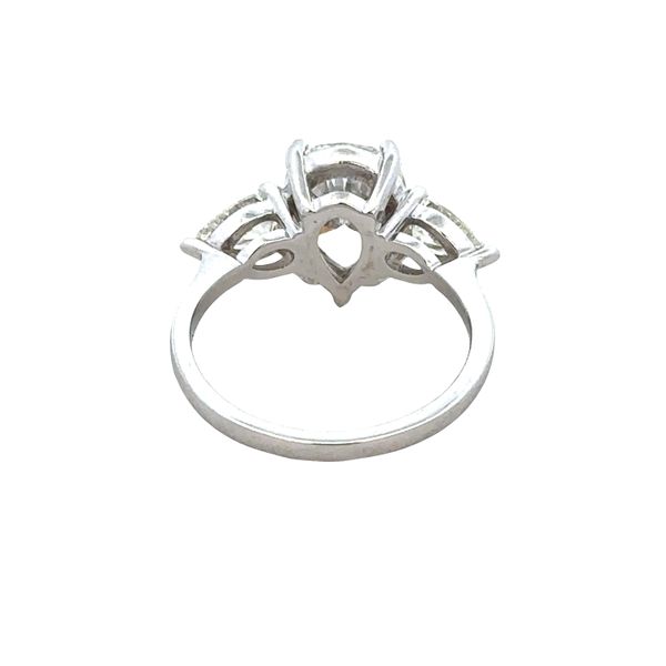 18k White Gold 3.86 CTW Pear Shaped Diamond Three-Stone Engagement Ring – Size 6.5 Image 3 Perry's Diamonds & Estate Jewelry Charlotte, NC