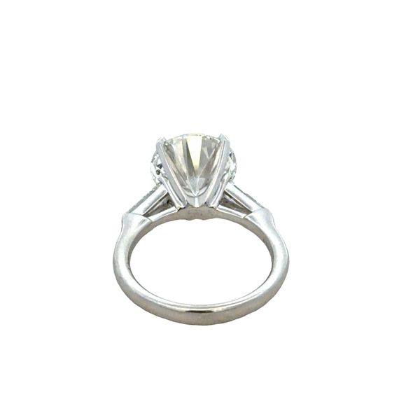 Platinum GIA 5.01 CT Round Brilliant Cut Diamond Three-Stone Engagement Ring – Size 6.25 Image 3 Perry's Diamonds & Estate Jewelry Charlotte, NC