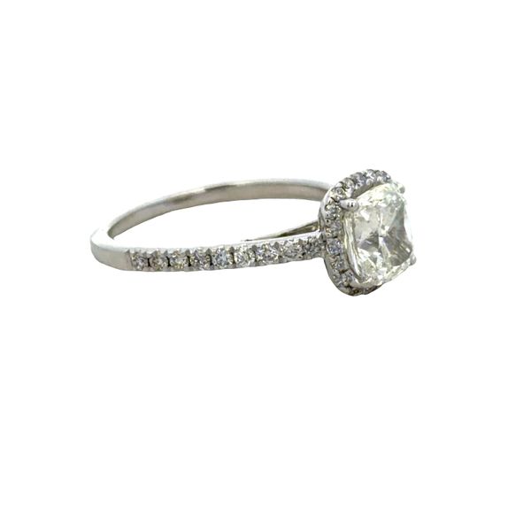 Platinum GIA 1.71 CT Cushion Cut Diamond Halo Engagement Ring – Size 7.5 Image 2 Perry's Diamonds & Estate Jewelry Charlotte, NC