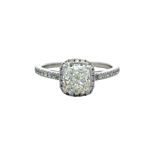 Platinum GIA 1.71 CT Cushion Cut Diamond Halo Engagement Ring – Size 7.5 Perry's Diamonds & Estate Jewelry Charlotte, NC