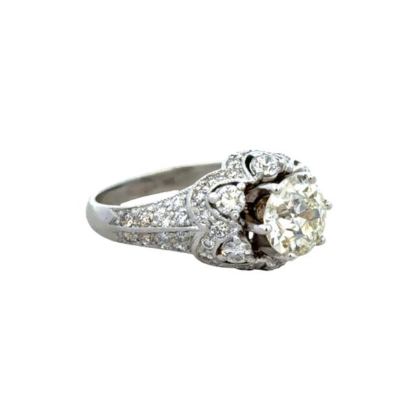 Platinum 1.50 CT Old European Cut Diamond Art Deco-Inspired Engagement Ring – Size 6.25 Image 3 Perry's Diamonds & Estate Jewelry Charlotte, NC