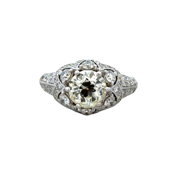 Platinum 1.50 CT Old European Cut Diamond Art Deco-Inspired Engagement Ring – Size 6.25 Perry's Diamonds & Estate Jewelry Charlotte, NC