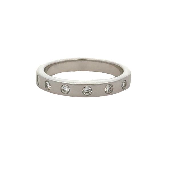 Brushed Seven Diamond Band in White Gold Perry's Diamonds & Estate Jewelry Charlotte, NC