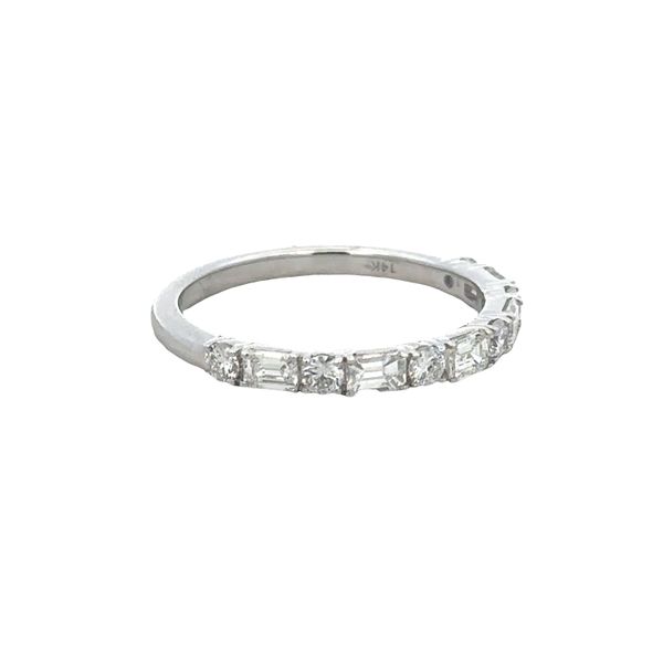 14k White Gold Diamond Alternating Band – Size 6.75 Image 2 Perry's Diamonds & Estate Jewelry Charlotte, NC