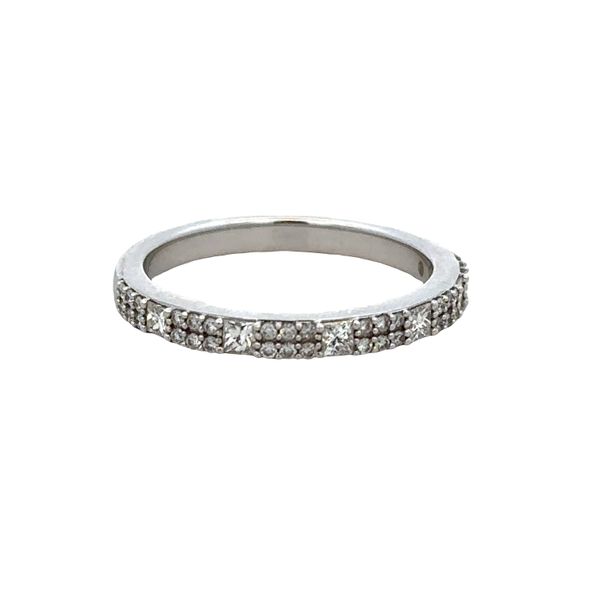 14k White Gold 0.37 Carat Princess & Round Diamond Band – Size 6 Perry's Diamonds & Estate Jewelry Charlotte, NC