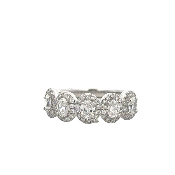 Oval Cut Diamond Halo Band in White Gold Perry's Diamonds & Estate Jewelry Charlotte, NC