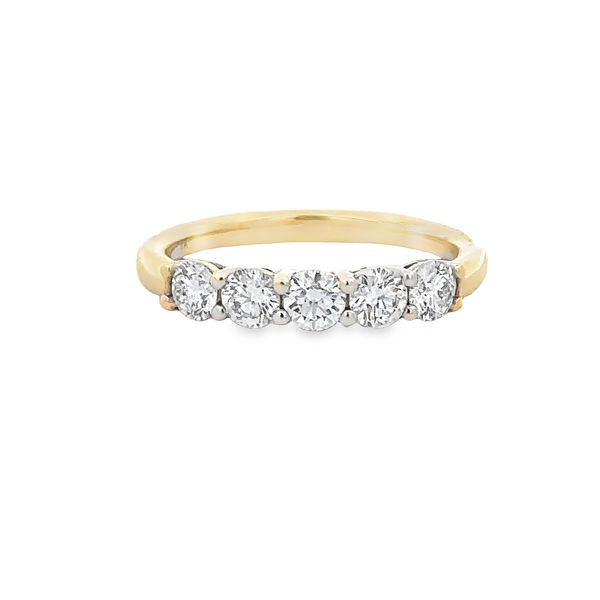 Five Diamond Wedding Band in Yellow Gold Perry's Diamonds & Estate Jewelry Charlotte, NC