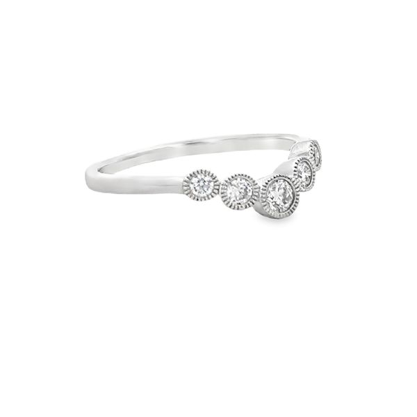 Curved Diamond Bezel Band in White Gold Image 2 Perry's Diamonds & Estate Jewelry Charlotte, NC