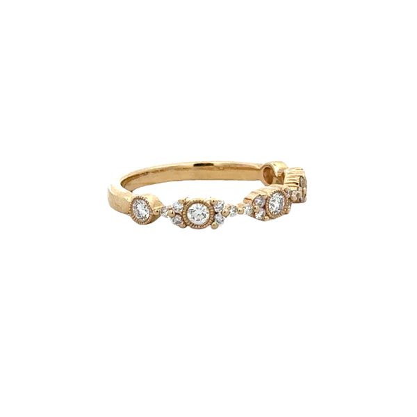 Milgrain Edged Diamond Band in Yellow Gold Image 2 Perry's Diamonds & Estate Jewelry Charlotte, NC