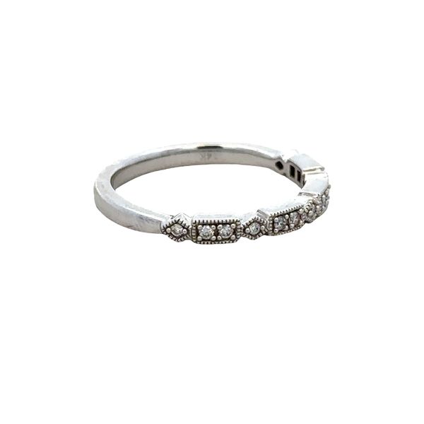 14k White Gold 0.10 Carat Diamond Band with Milgrain Detail – Size 6 Image 2 Perry's Diamonds & Estate Jewelry Charlotte, NC