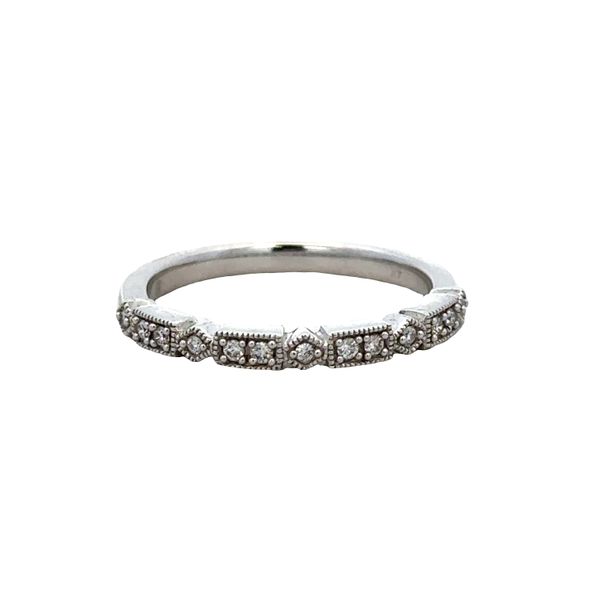 14k White Gold 0.10 Carat Diamond Band with Milgrain Detail – Size 6 Perry's Diamonds & Estate Jewelry Charlotte, NC