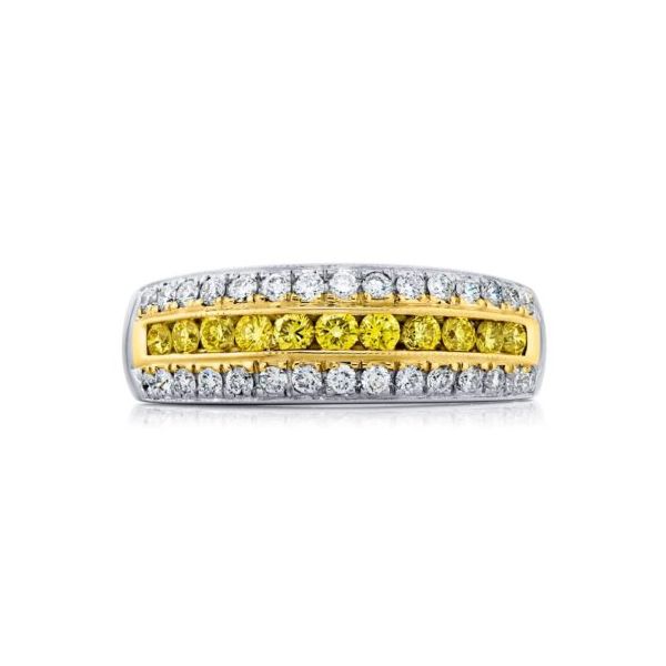 18k Yellow Gold & Platinum Fancy Yellow Diamond Band – Size 6.25 Perry's Diamonds & Estate Jewelry Charlotte, NC