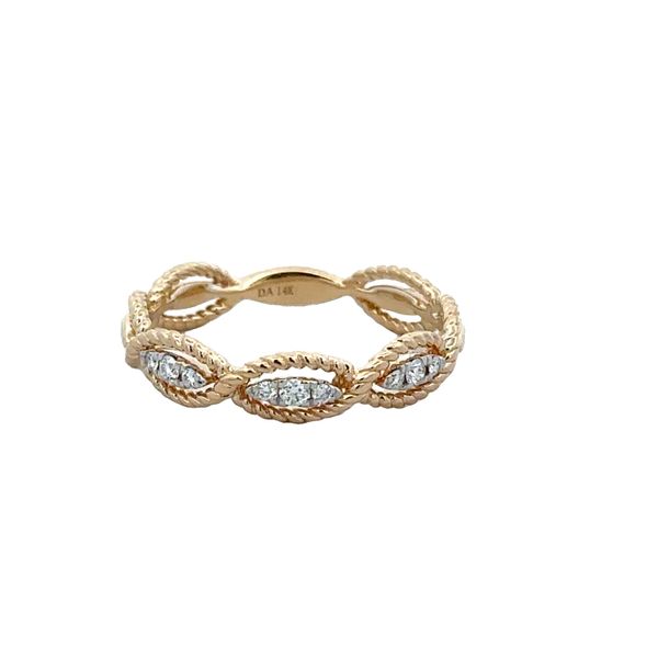 Rope Accented Diamond Band in Yellow Gold Perry's Diamonds & Estate Jewelry Charlotte, NC