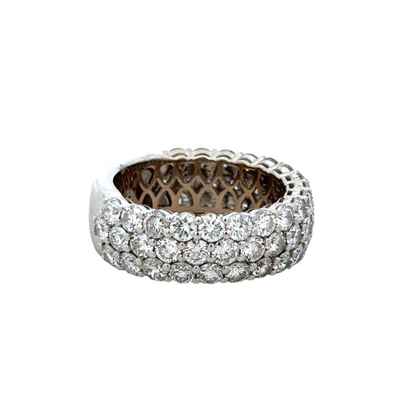 18k White Gold Three-Row Diamond Wedding Band – Size 6.75 Image 2 Perry's Diamonds & Estate Jewelry Charlotte, NC