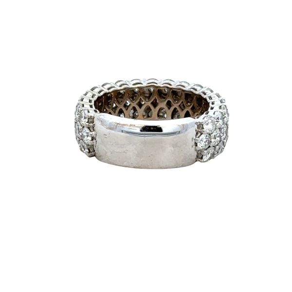 18k White Gold Three-Row Diamond Wedding Band – Size 6.75 Image 3 Perry's Diamonds & Estate Jewelry Charlotte, NC