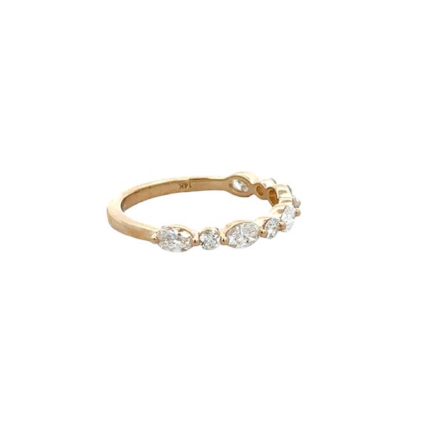 14k Yellow Gold Oval & Diamond Wedding Band – Size 6.5 Image 2 Perry's Diamonds & Estate Jewelry Charlotte, NC
