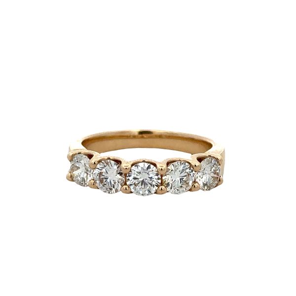 14k Yellow Gold Five-Stone Diamond Wedding Band – Size 6.5 Perry's Diamonds & Estate Jewelry Charlotte, NC