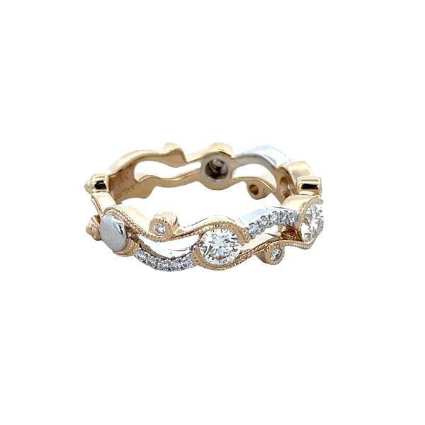 14k Two-Tone Gold Diamond Openwork Curving Band – Size 6 Image 2 Perry's Diamonds & Estate Jewelry Charlotte, NC