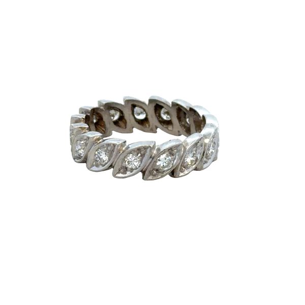Platinum 0.90 CT Diamond Navette Motif Eternity Band – Size 6 Image 3 Perry's Diamonds & Estate Jewelry Charlotte, NC