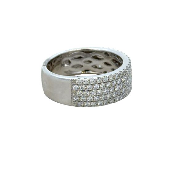 14k White Gold 1.05 Carat Four-Row Diamond Wide Band – Size 6.5 Image 2 Perry's Diamonds & Estate Jewelry Charlotte, NC