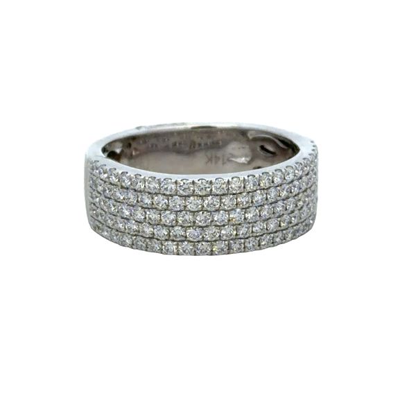 14k White Gold 1.05 Carat Four-Row Diamond Wide Band – Size 6.5 Perry's Diamonds & Estate Jewelry Charlotte, NC