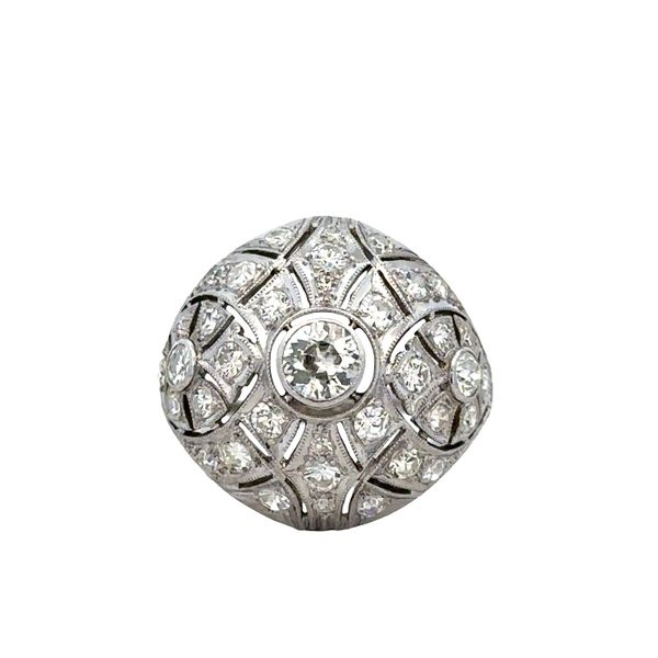 Antique Art Deco Platinum Domed Diamond Cocktail Ring – Size 7.5 Perry's Diamonds & Estate Jewelry Charlotte, NC