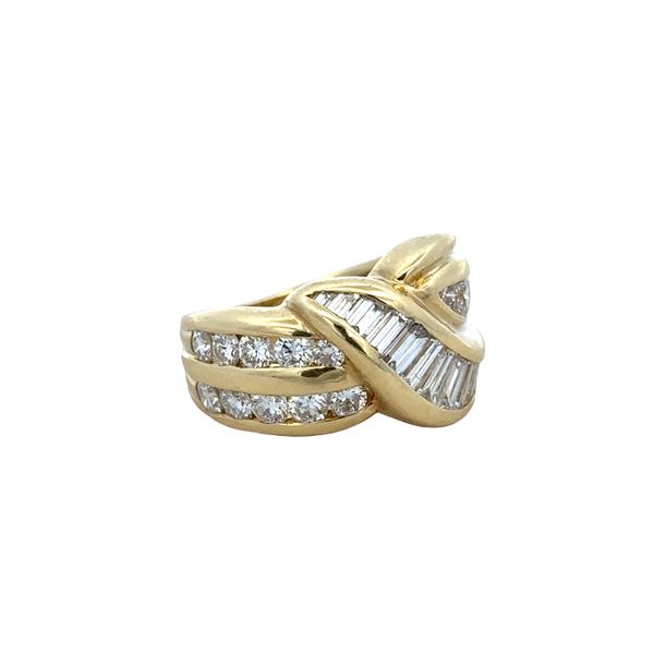 Vintage 18k Yellow Gold Baguette & Round Diamond Band – Size 4.75 Image 2 Perry's Diamonds & Estate Jewelry Charlotte, NC