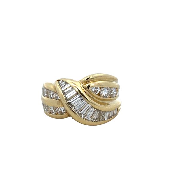 Vintage 18k Yellow Gold Baguette & Round Diamond Band – Size 4.75 Perry's Diamonds & Estate Jewelry Charlotte, NC