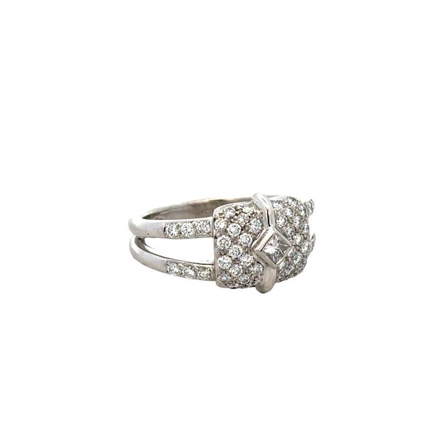 Modern Platinum Split Shank Diamond Ring – Size 7.5 Image 2 Perry's Diamonds & Estate Jewelry Charlotte, NC