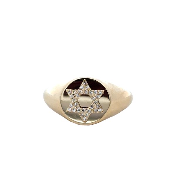 14k Yellow Gold Diamond Star of David Signet Ring – Size 7 Perry's Diamonds & Estate Jewelry Charlotte, NC