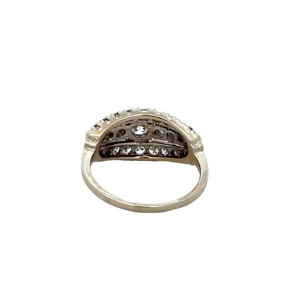 Vintage Platinum and 14k White Gold Diamond Three-Row Ring – Size 6.5 Image 3 Perry's Diamonds & Estate Jewelry Charlotte, NC