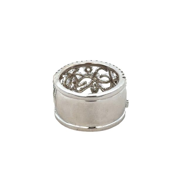 18k White Gold Openwork Rose-Cut & Round Diamond Band – Size 8 Image 2 Perry's Diamonds & Estate Jewelry Charlotte, NC