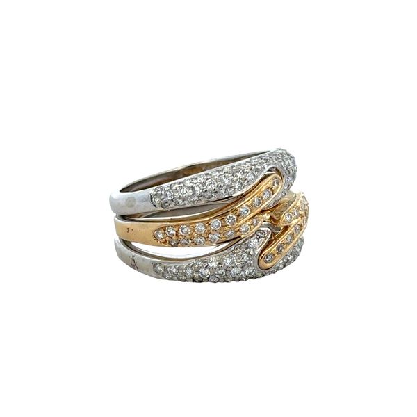 18k White & Yellow Gold Openwork Diamond Band – Size 8 Image 2 Perry's Diamonds & Estate Jewelry Charlotte, NC