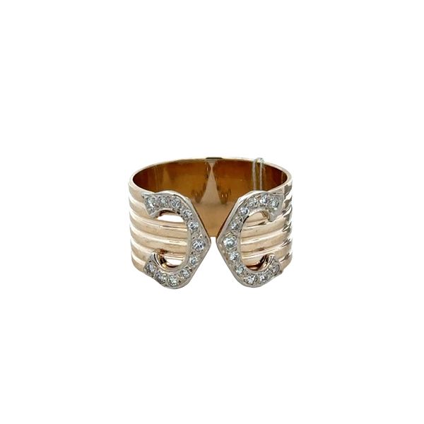 14k Yellow Gold Diamond Buckle Ring – Size 7 Perry's Diamonds & Estate Jewelry Charlotte, NC
