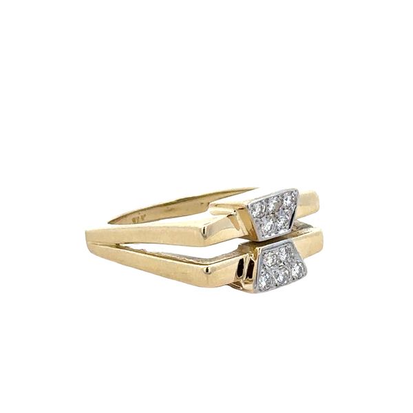 Vintage 14k Yellow Gold Old European Cut Diamond Double Shank Ring – Size 6.75 Image 2 Perry's Diamonds & Estate Jewelry Charlotte, NC