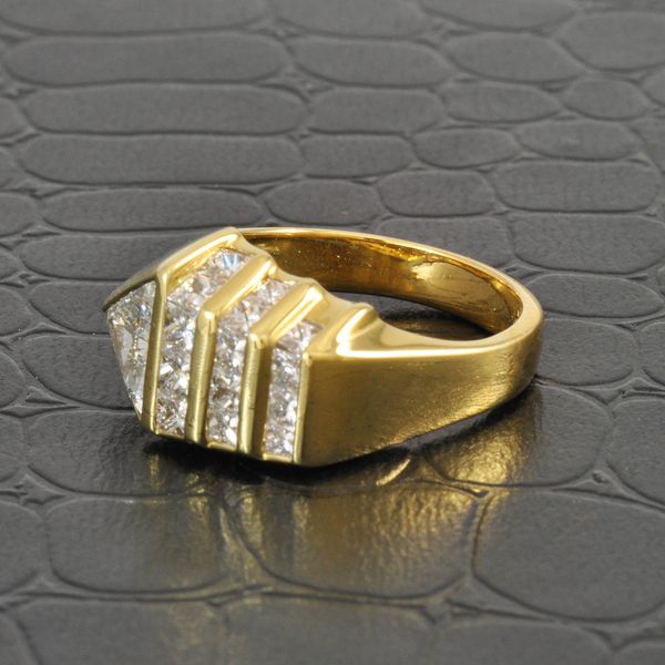 Contemporary Channel Set Diamond Ring in 18K Yellow Gold Image 2 Perry's Diamonds & Estate Jewelry Charlotte, NC