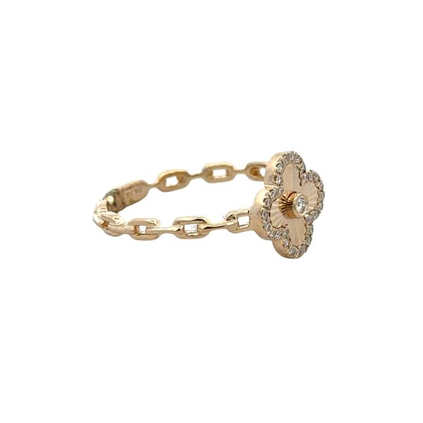 14k Yellow Gold Diamond Quatrefoil Ring – Size 7 Image 2 Perry's Diamonds & Estate Jewelry Charlotte, NC