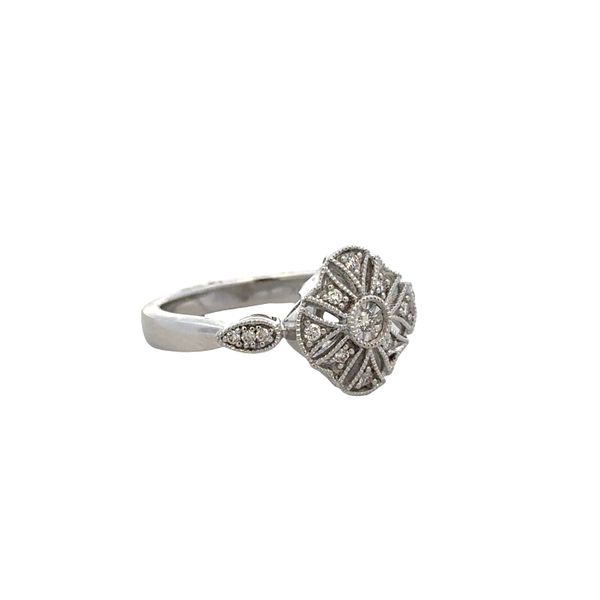 14k White Gold Diamond Openwork Floral Ring – Size 7 Image 3 Perry's Diamonds & Estate Jewelry Charlotte, NC