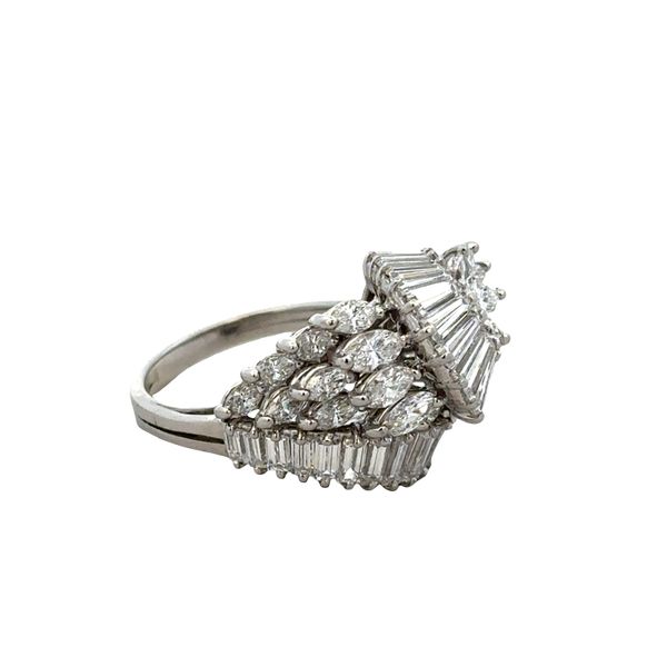 Platinum Mid-Century Diamond Spray Ring – Size 6, Circa 1950s Image 2 Perry's Diamonds & Estate Jewelry Charlotte, NC